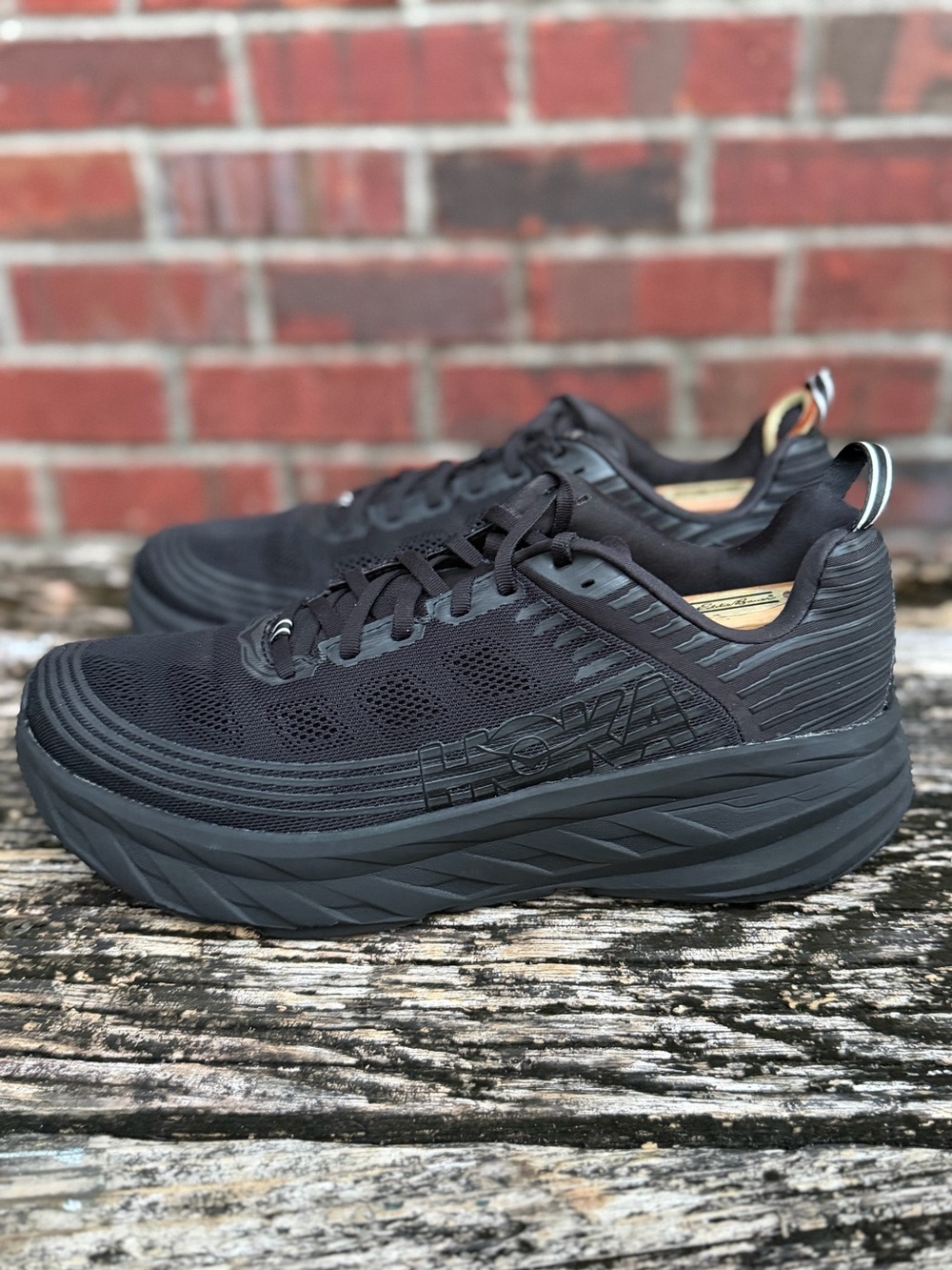 Hoka One One Bondi 6 Triple Black Men's Sz 11.5 Max Cushion Running Shoes X2 - Picture 2 of 16